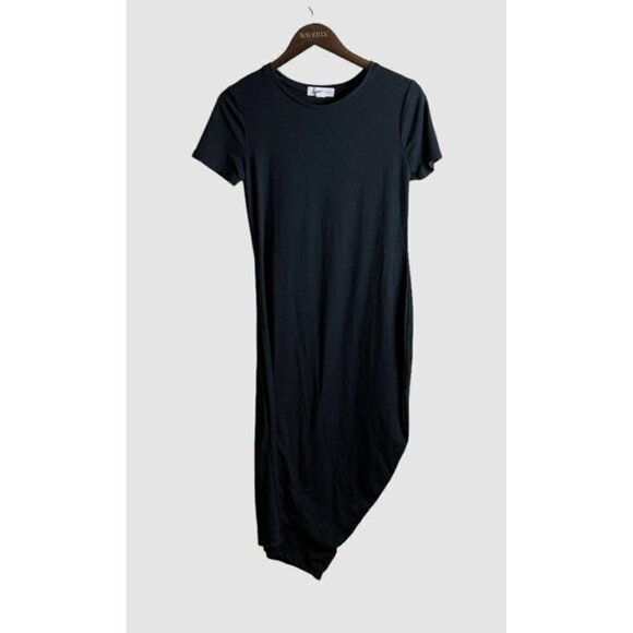 Treasure & Bond Side Ruched Body Con Midi Dress in Black - Picture 2 of 7